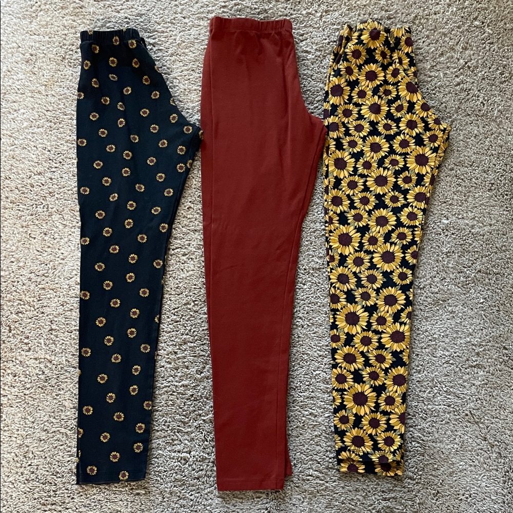 Children’s Place girls lot of 3 Fall themed leggings XXL 18